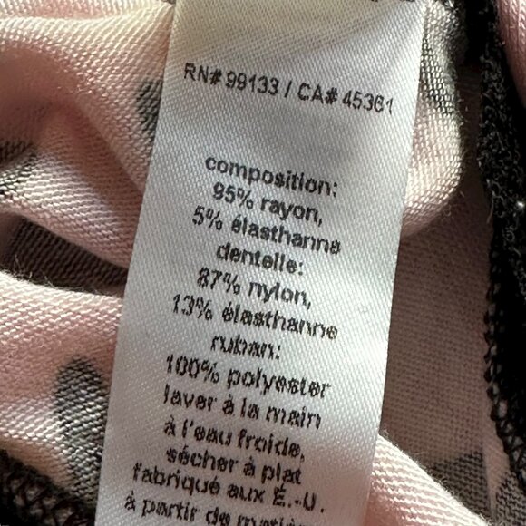 Hanky Panky Pink Black Chemise Nightgown Hearts Bow 1X New WITHOUT Tags - Picture 6 of 9